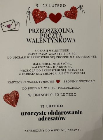 Walentynkowa poczta przedszkolna 