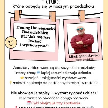 Serdecznie zapraszamy Rodziców na warsztaty w ramach TUR