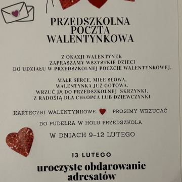 Walentynkowa poczta przedszkolna 